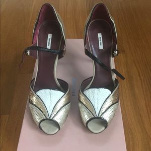 Miu Miu designer sequined shoes